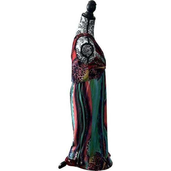 Kate & Mallory Red and Blue watercolor Maxi Dress - Picture 7 of 8